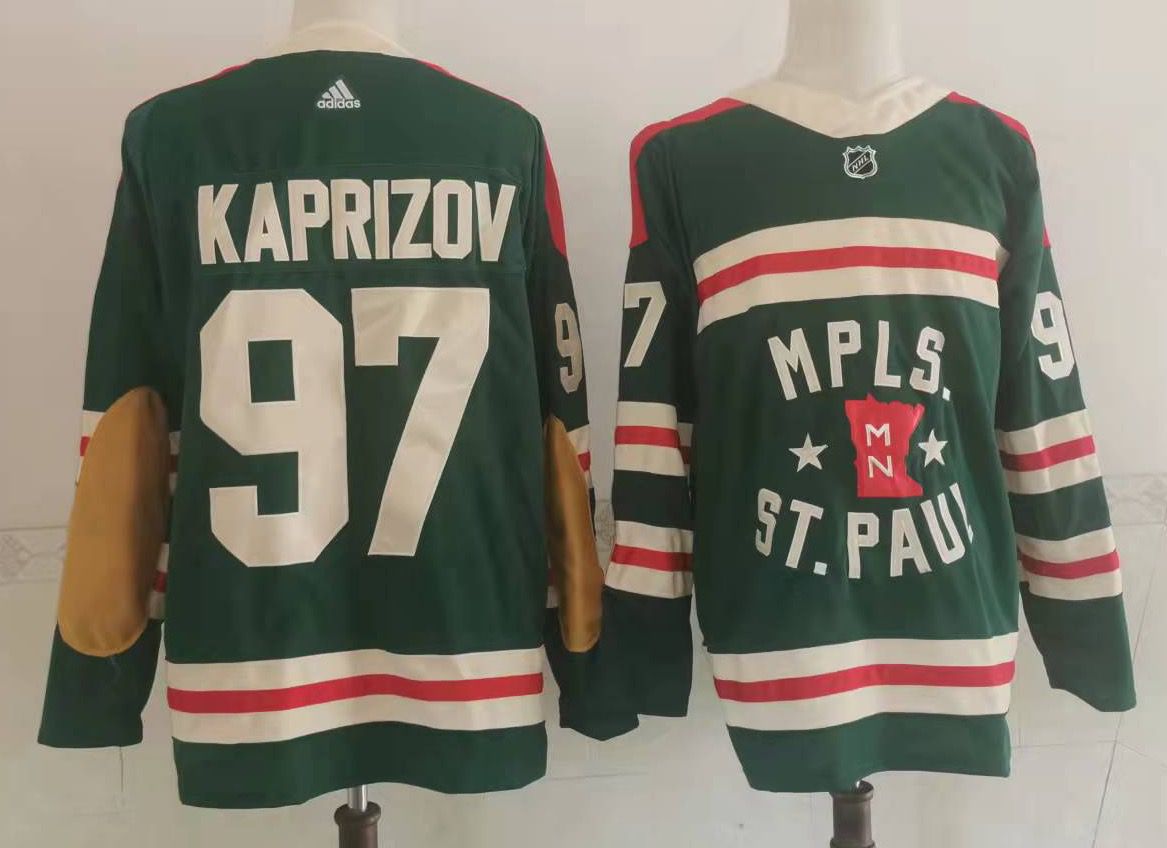 Men Minnesota Wild #97 Kaprizov Green Classic Edition 2022 Adidas NHL Jersey